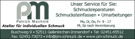 PM Patrick Machnik Atelier f&uuml;r individuellen Schmuck Geilenkirchen
