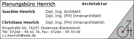 Planungsb&uuml;ro Architekt Henrich Stutensee-Blankenloch
