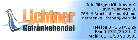 Lichtner Getr&auml;nkehandel Bruchsal-Heidelsheim