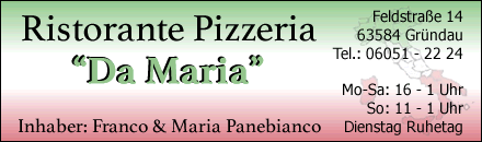 Ristorante Pizzeria Da Maria Gr&uuml;ndau