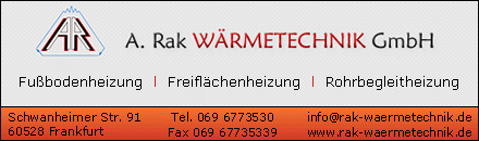 Heizung A. Rak W&auml;rmetechnik Frankfurt