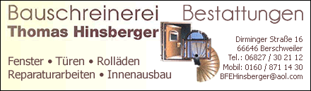 Bauschreinerei Thomas Hinsberger Berschweiler
