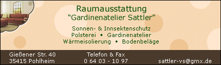 Raumausstattung Gardinenatelier Sattler Pohlheim &amp; Büdingen