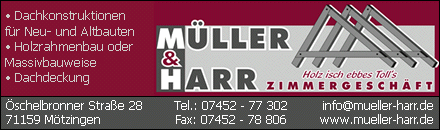 Müller & Harr Zimmergeschäft Mötzingen