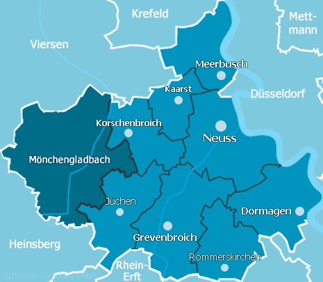 Kreis Rhein-Neuss Kreisgebiet Rhein-Neuss