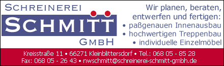 Schreinerei Schmitt GmbH Kleinblittersdorf